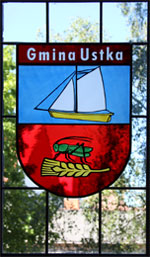 Nikolaikirche Anklam, Wappenfenster von Anklams Partnergemeinde Gmina Utska, Polen (*2015)