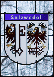 Nikolaikirche Anklam, Hanse-Wappenfenster von Salzwedel (*2013)