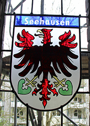 Nikolaikirche Anklam, Hanse-Wappenfenster von Seehausen (*2016)