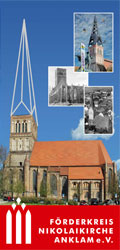 Förderkreis Nikolaikirche Anklam e.V. - Titelseite des Vereinsflyers (2015)
