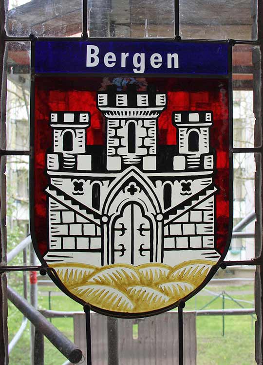 Wappenfenster von Bergen, Norwegen