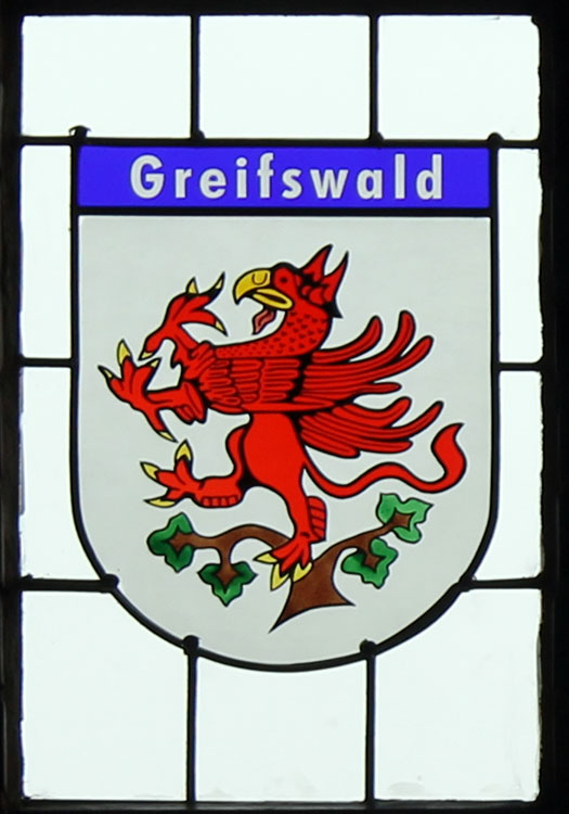 Wappenfenster von Greifswald, Deutschland