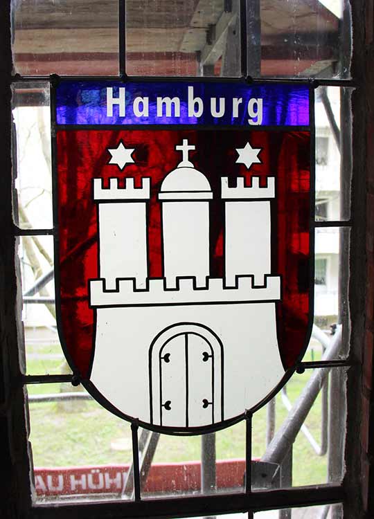 Wappenfenster von Hamburg, Deutschland