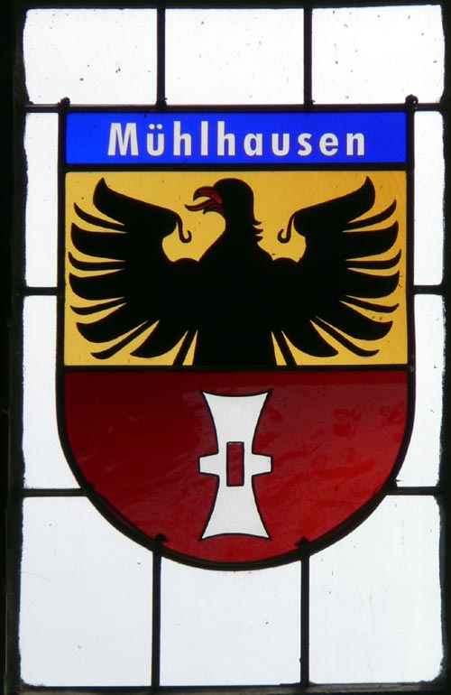 Wappenfenster von Mühlhausen, Deutschland