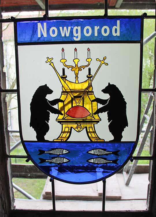 Wappenfenster von Nowgorod, Russland