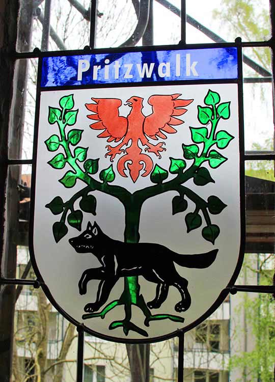 Wappenfenster von Pritzwalk, Deutschland