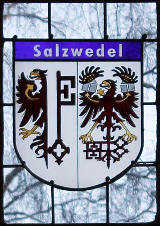 Wappenfenster von Salzwedel, Deutschland