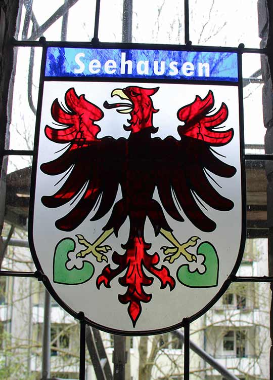 Wappenfenster von Seehausen, Deutschland