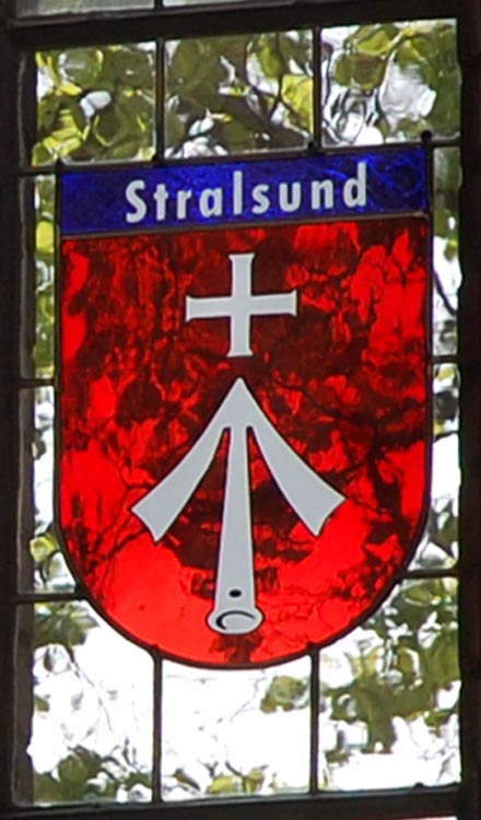 Wappenfenster von Stralsund, Deutschland
