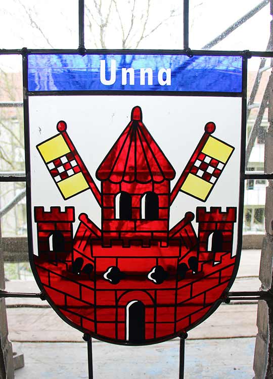 Wappenfenster von Unna, Deutschland