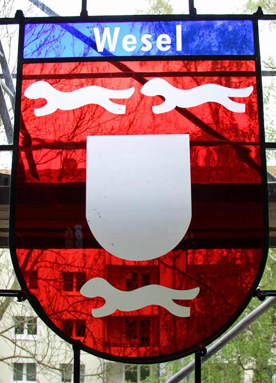 Wappenfenster von Wesel, Deutschland